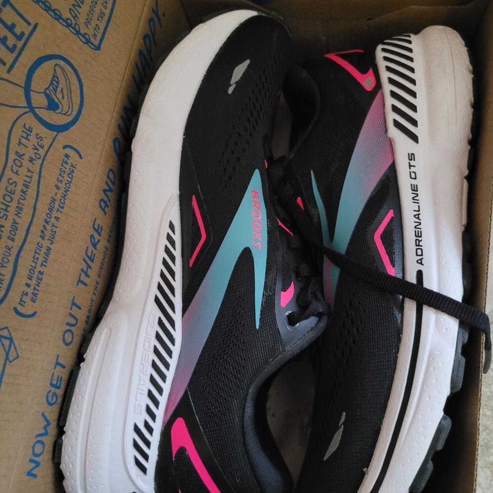Brooks Women's Adrenaline GTS 23 Goretex Running Shoes - Black and Pink